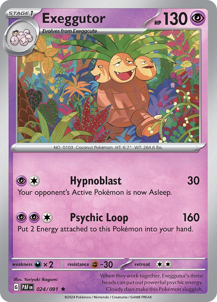 Pokémon-kaart Exeggutor 024/091 Rare uit de set Paldean Fates Immagine principale del prodotto