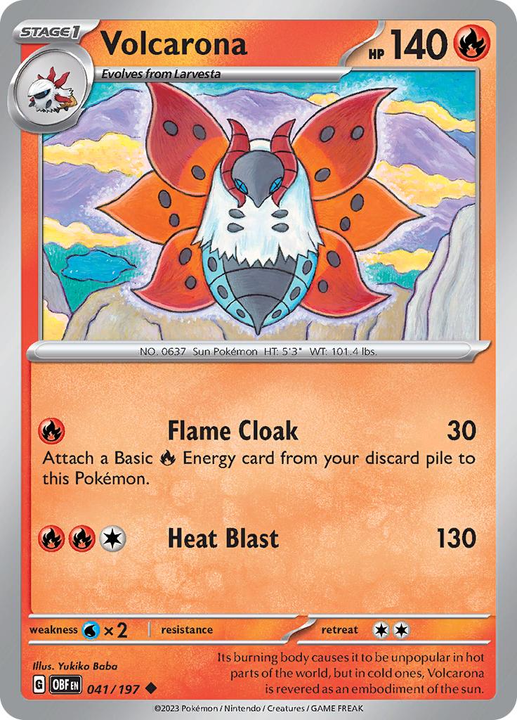 Pokémon-kaart Volcarona 041/197 Uncommon uit de set Obsidian Flames