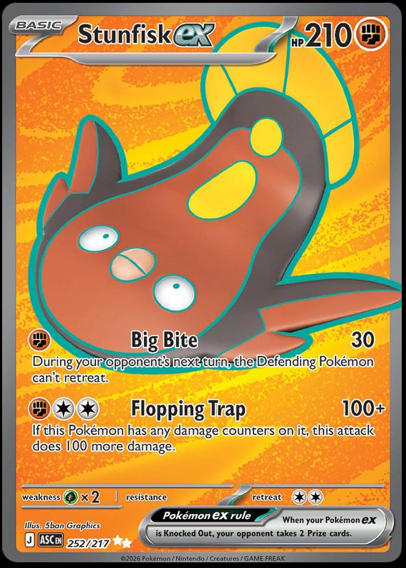 Pokémon-kaart Stunfisk ex 252/217 Ultra Rare uit de set Ascended Heroes Hauptbild