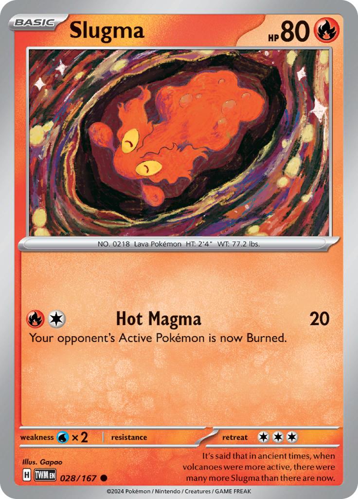 Pokémon-kaart Slugma 028/167 Common uit de set Twilight Masquerade
