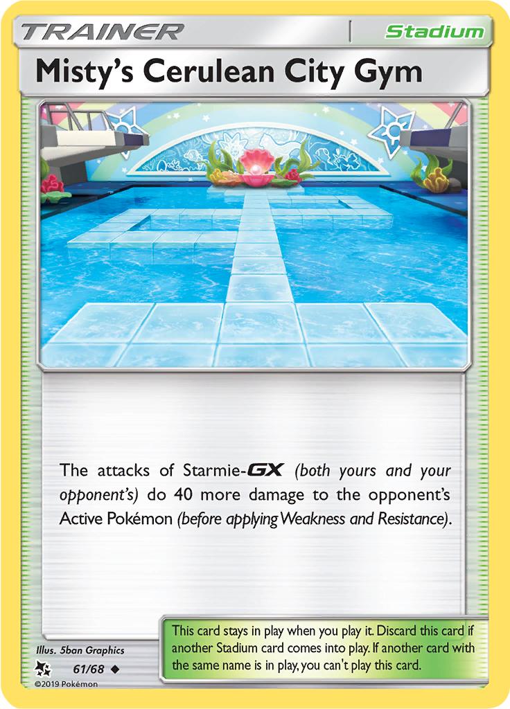 Pokémon-kaart Misty's Cerulean City Gym 61/68 Uncommon uit de set Hidden Fates Hoofdafbeelding
