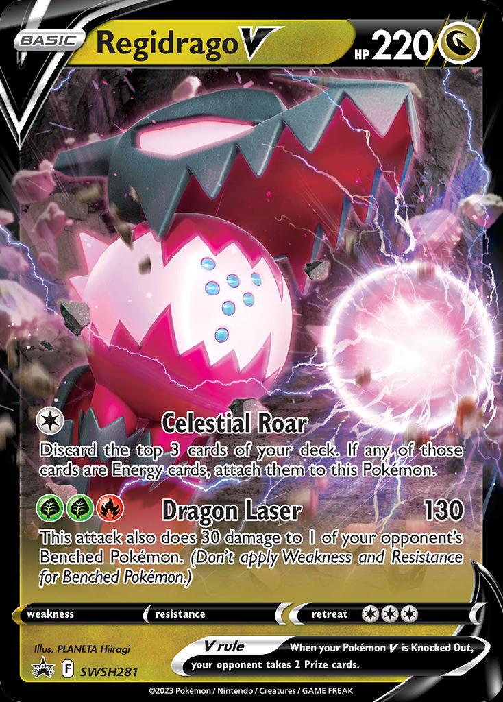 Pokémon-kaart Regidrago V SWSH281 Oversized uit de set SWSH Black Star Promos