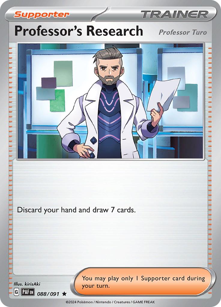 Pokémon-kaart Professor's Research 088/091 Rare uit de set Paldean Fates