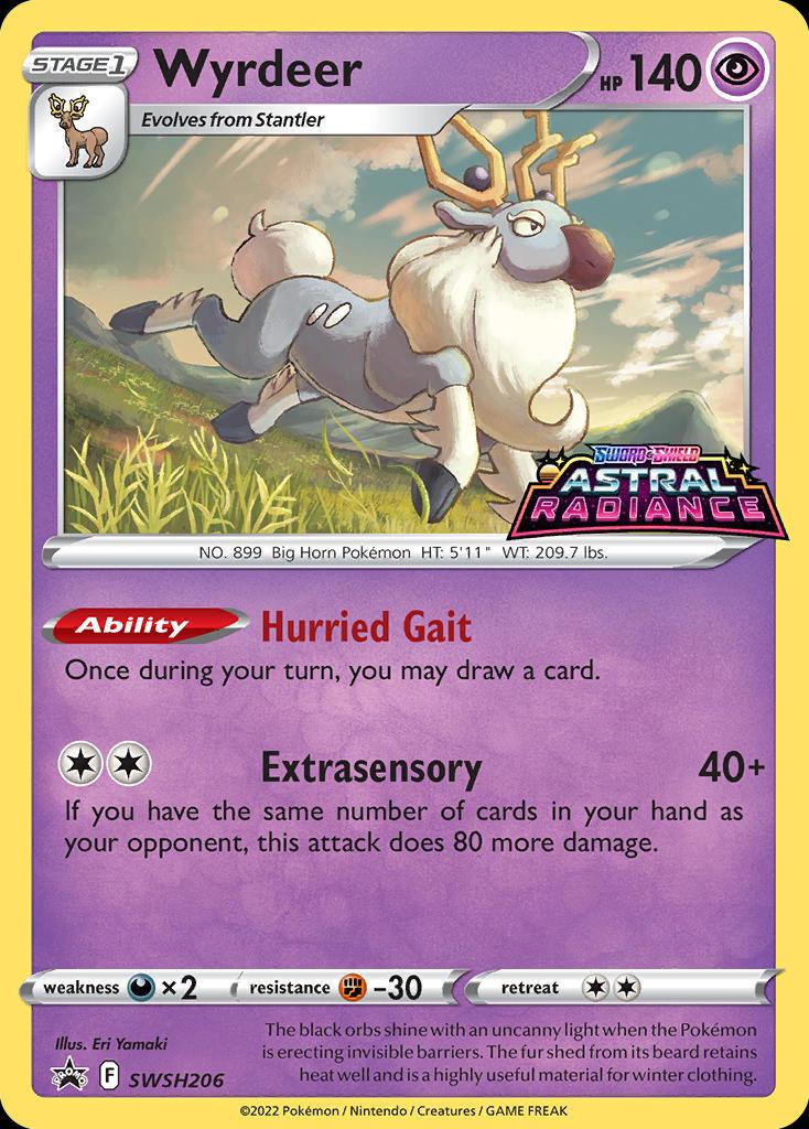 Pokémon-kaart Wyrdeer SWSH206 Promo uit de set SWSH Black Star Promos Immagine principale del prodotto
