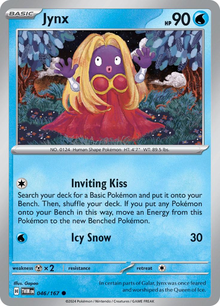 Pokémon-kaart Jynx 046/167 Common uit de set Twilight Masquerade Immagine principale del prodotto