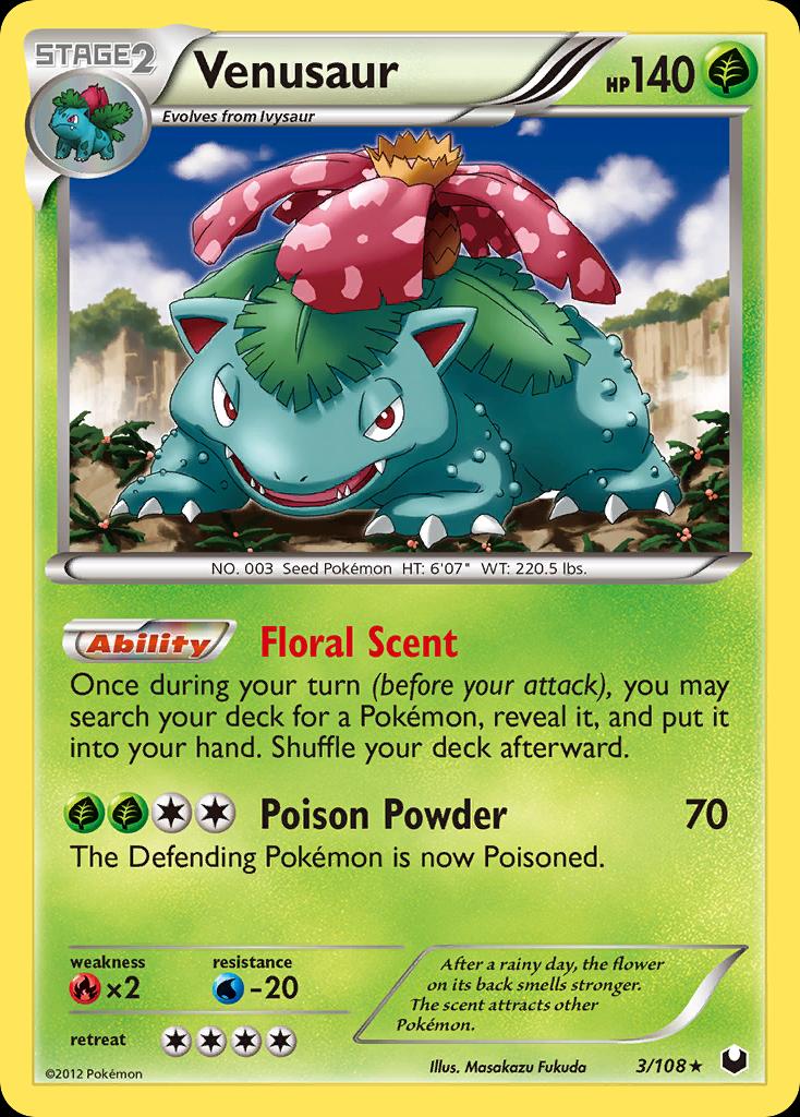 Pokémon-kaart Venusaur 3/108 Holo Rare uit de set Dark Explorers Image principale du produit