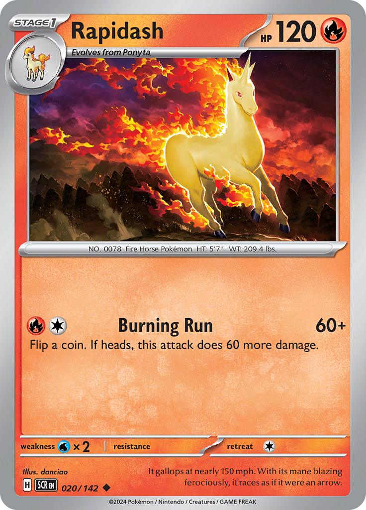 Pokémon-kaart Rapidash 020/142 Uncommon uit de set Stellar Crown