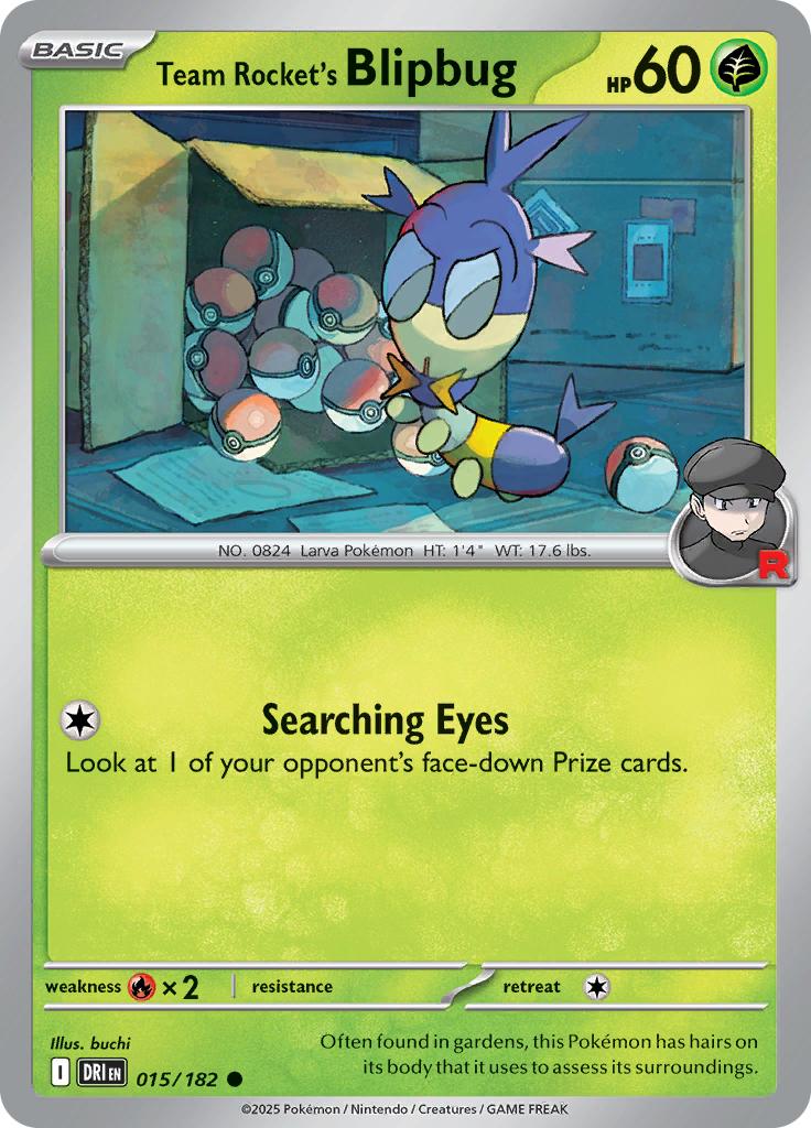 Pokémon-kaart Team Rocket's Blipbug 015/182 Common uit de set Destined Rivals Hoofdafbeelding