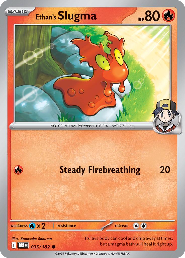 Pokémon-kaart Ethan's Slugma 035/182 Common uit de set Destined Rivals