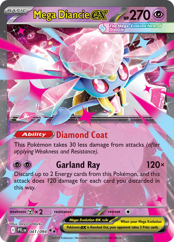 Pokémon-kaart Mega Diancie ex 041/094 Double Rare uit de set Phantasmal Flames Image principale du produit