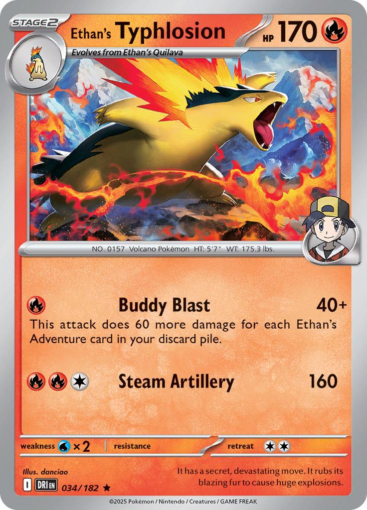 Pokémon-kaart Ethan's Typhlosion 034/182 Rare uit de set Destined Rivals Hoofdafbeelding