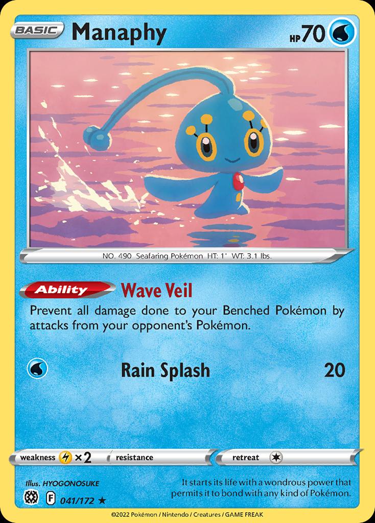 Pokémon-kaart Manaphy 041/172 Rare uit de set Brilliant Stars Hauptbild