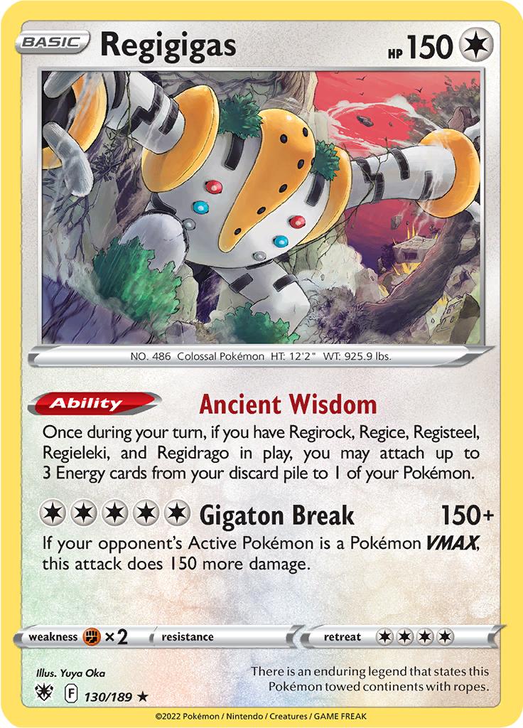 Pokémon-kaart Regigigas 130/189 Holo Rare uit de set Astral Radiance