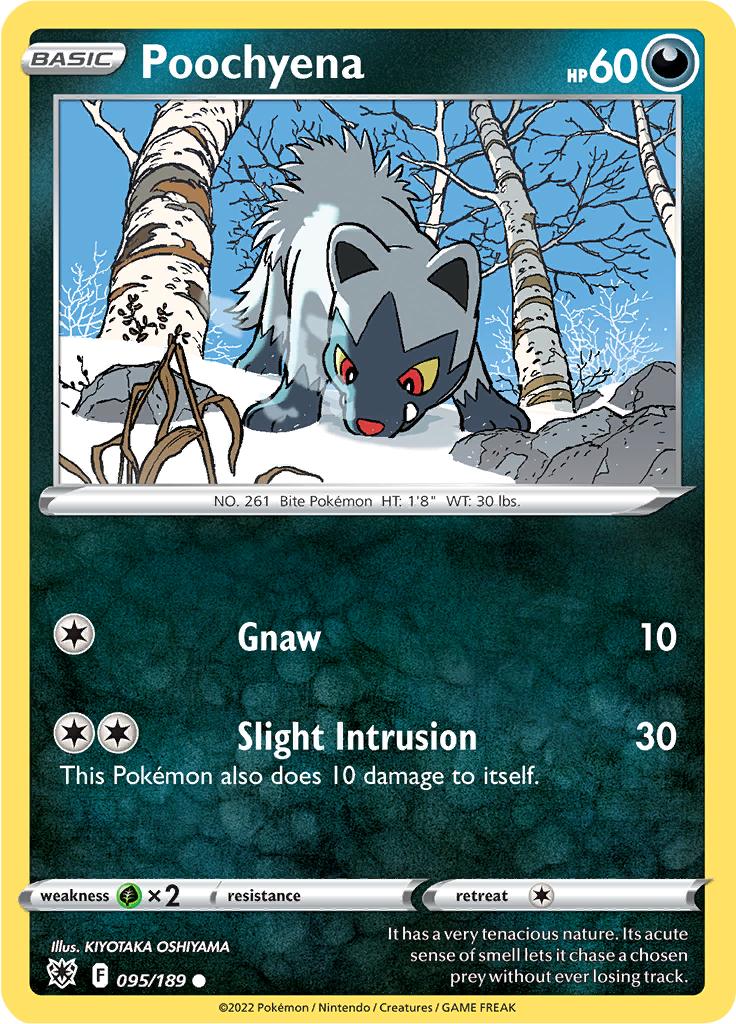 Pokémon-kaart Poochyena 095/189 Common uit de set Astral Radiance