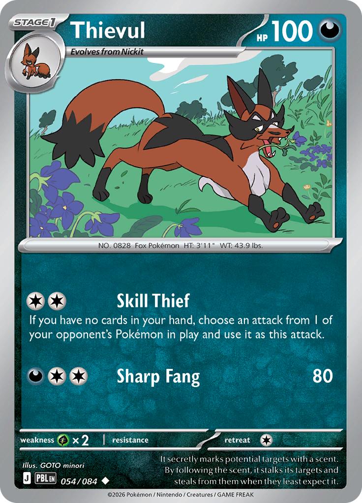 Pokémon-kaart Thievul 054/084 Uncommon uit de set Pitch Black Hoofdafbeelding
