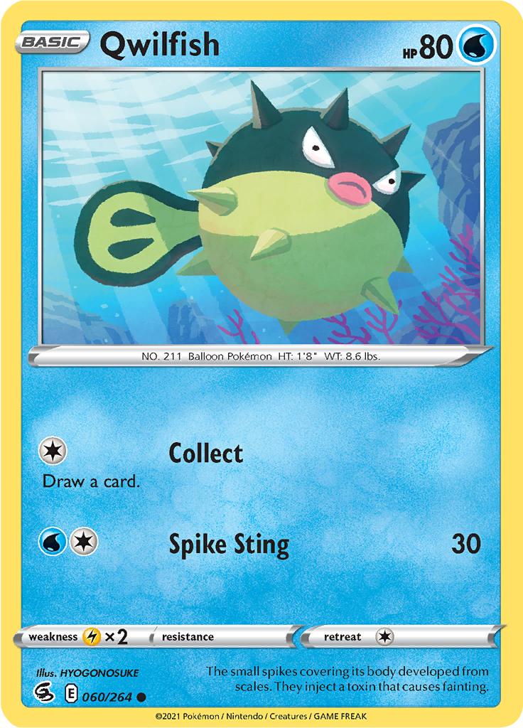 Pokémon-kaart Qwilfish 060/264 Common uit de set Fusion Strike Imagen principal del producto