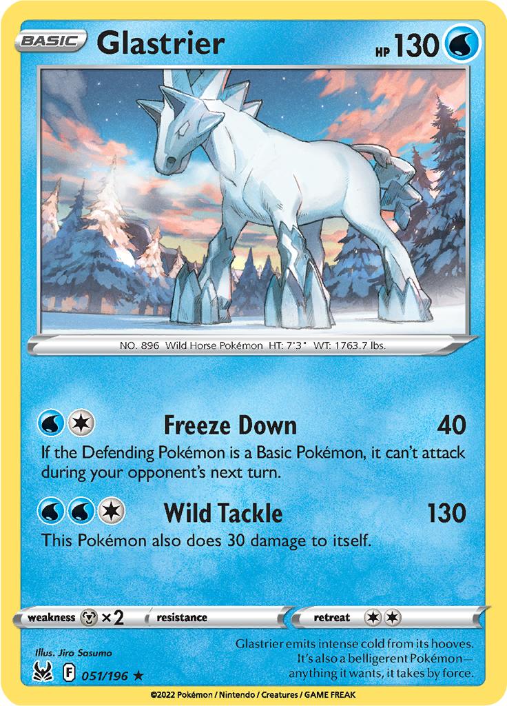Pokémon-kaart Glastrier 051/196 Holo Rare uit de set Lost Origin
