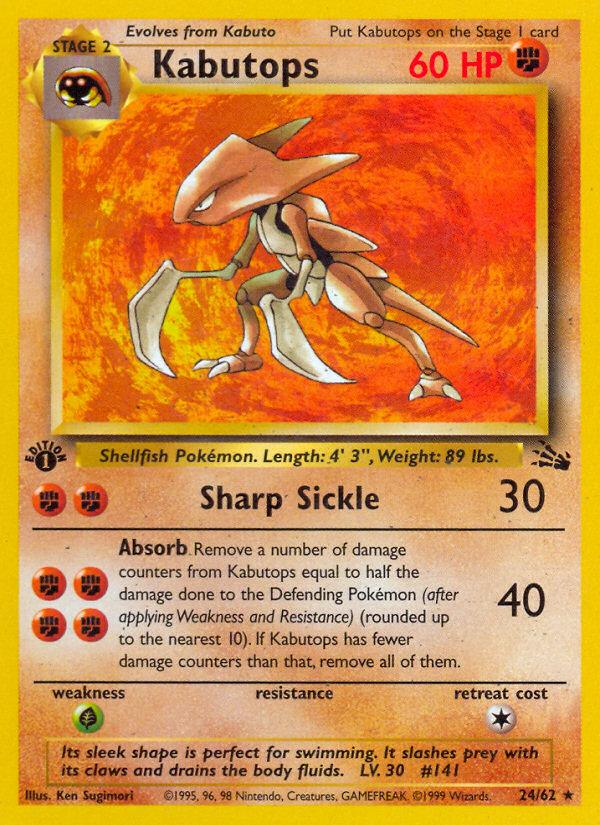 Pokémon-kaart Kabutops 24/62 Rare uit de set Fossil Hoofdafbeelding