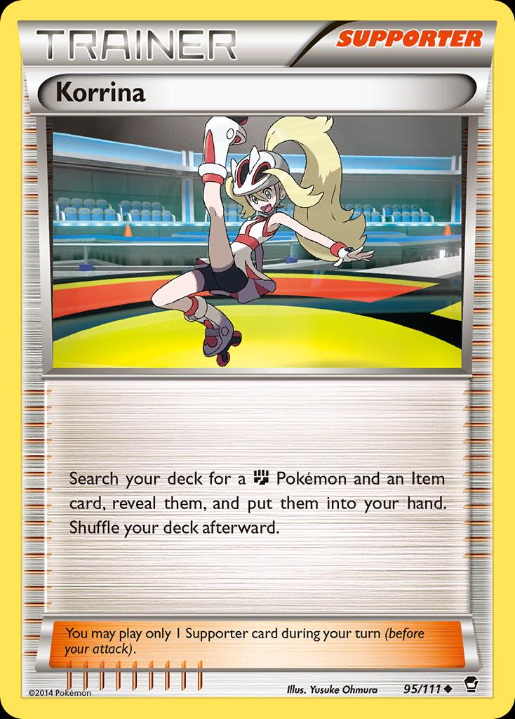 Pokémon-kaart Korrina 95/111 Uncommon uit de set Furious Fists Image principale du produit