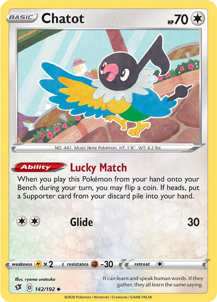 Pokémon-kaart Chatot 142/192 Uncommon uit de set Rebel Clash Imagen principal del producto