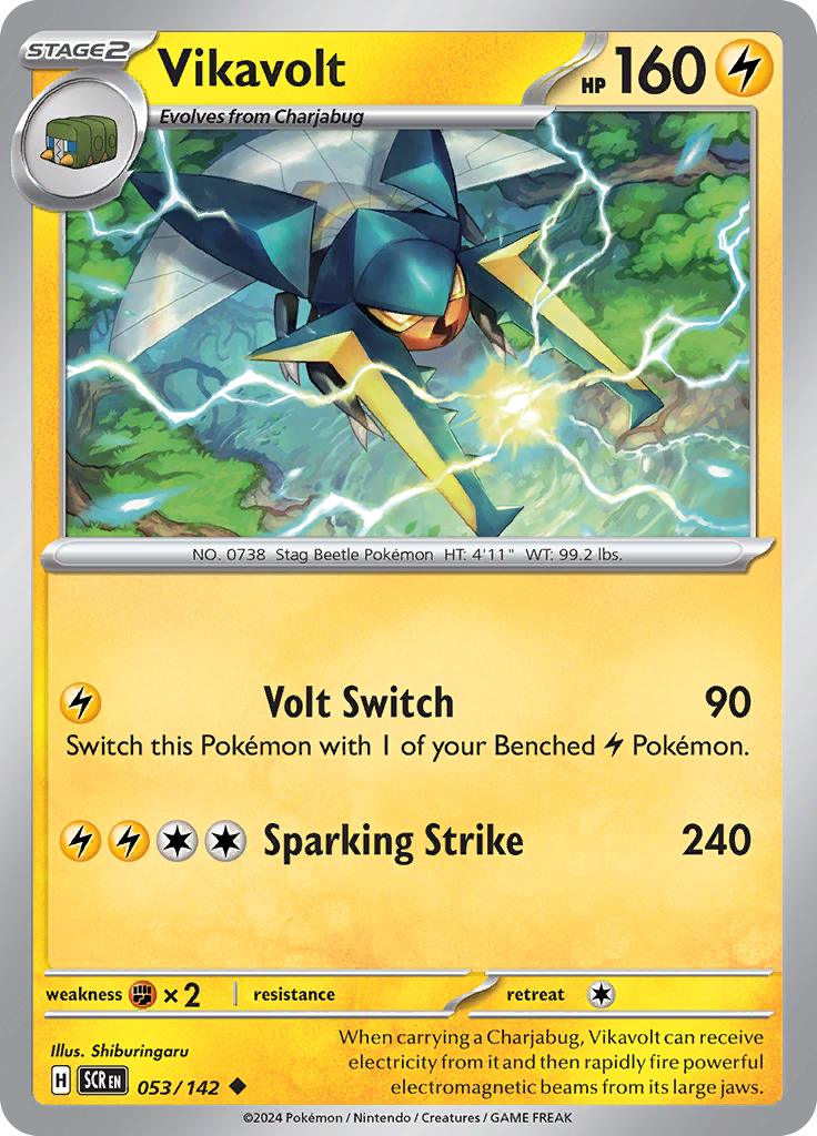 Pokémon-kaart Vikavolt 053/142 Uncommon uit de set Stellar Crown