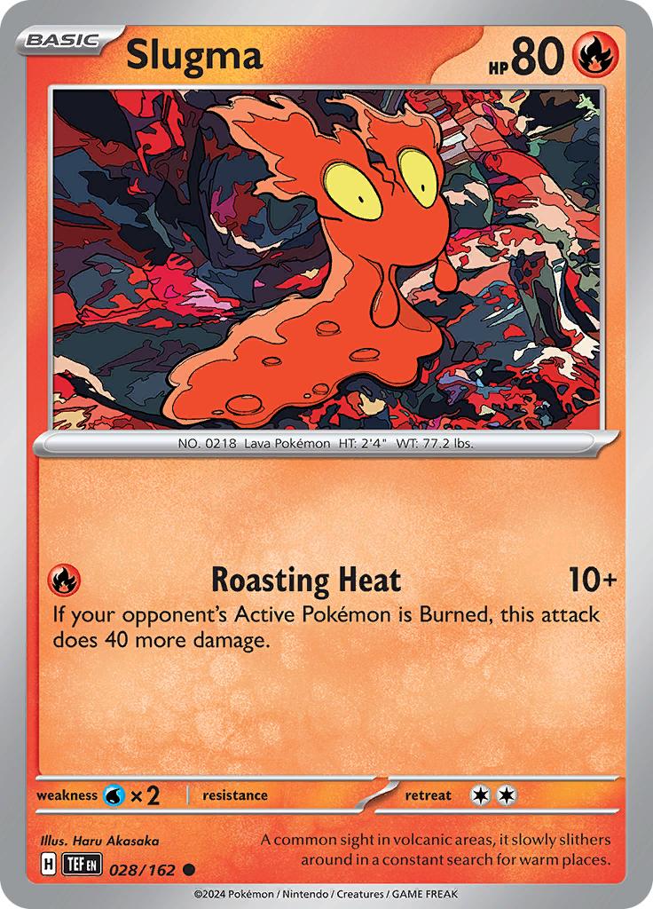 Pokémon-kaart Slugma 028/162 Common uit de set Temporal Forces