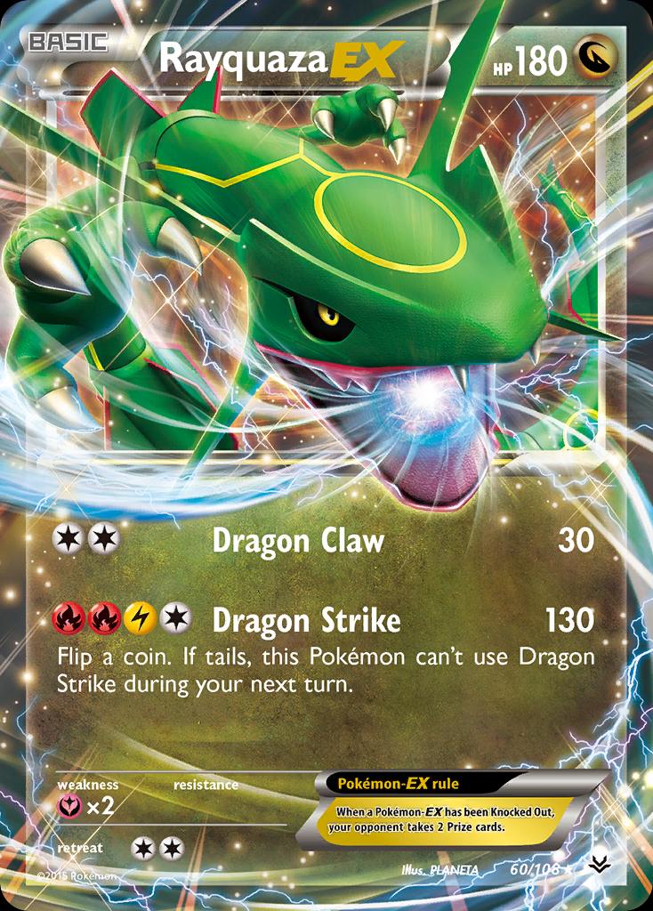 Pokémon-kaart Rayquaza EX 60/108 Ultra Rare uit de set Roaring Skies