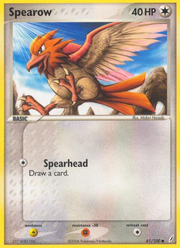 Pokémon-kaart Spearow 61/100 Common uit de set EX Crystal Guardians