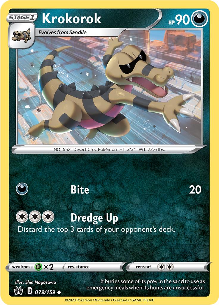 Pokémon-kaart Krokorok 079/159 Uncommon uit de set Crown Zenith