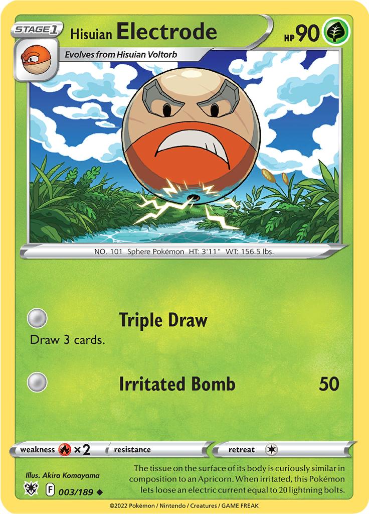 Pokémon-kaart Hisuian Electrode 003/189 Uncommon uit de set Astral Radiance Hauptbild