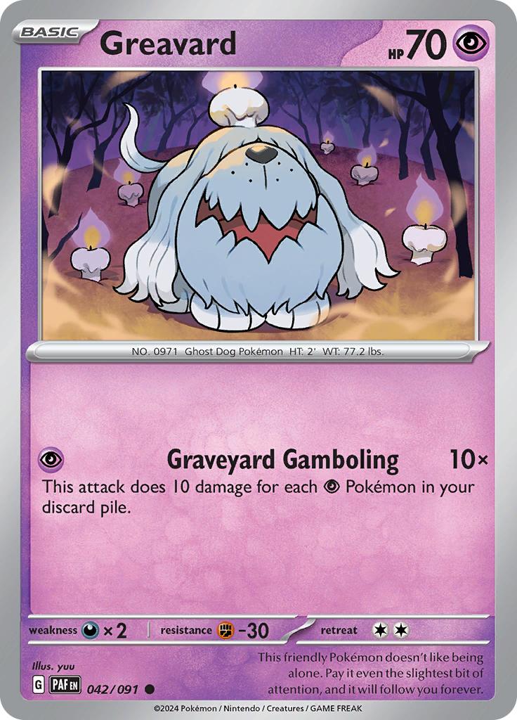 Pokémon-kaart Greavard 042/091 Common uit de set Paldean Fates