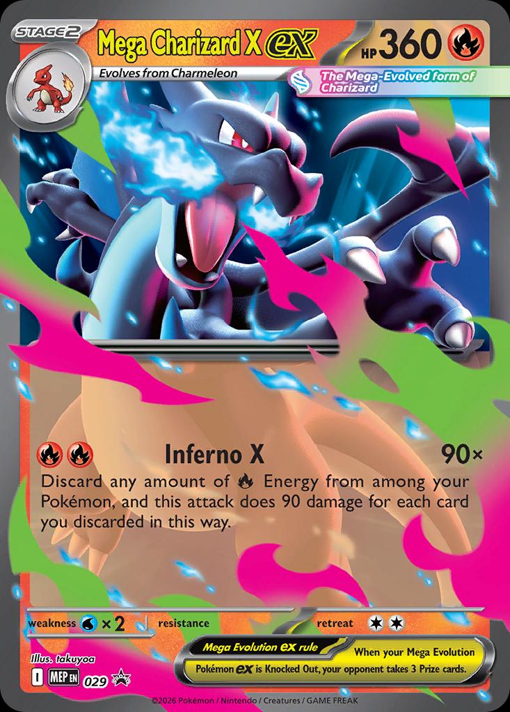 Pokémon-kaart Mega Charizard X ex MEP 029 Promo uit de set MEP Black Star Promos Hoofdafbeelding