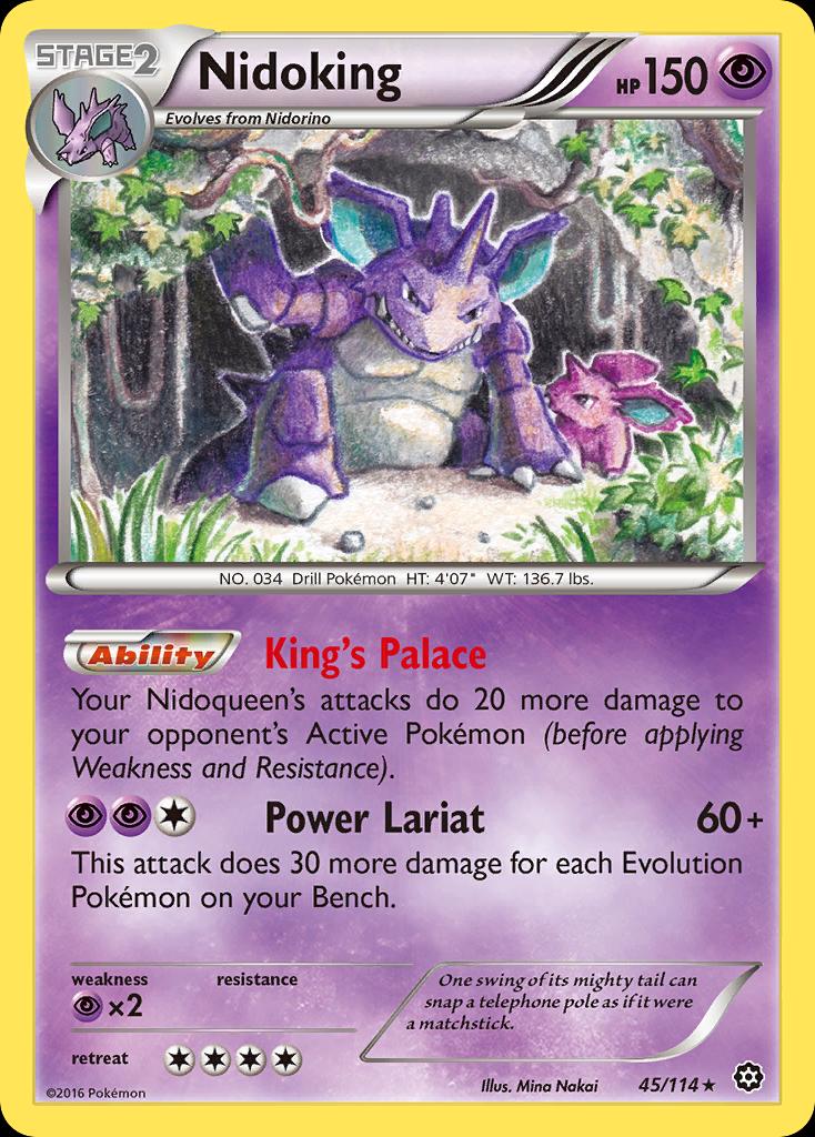 Pokémon-kaart Nidoking 45/114 Rare uit de set Steam Siege Hoofdafbeelding