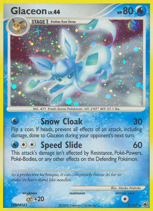 Pokémon-kaart Glaceon Lv.44 5/100 Holo Rare uit de set Majestic Dawn Hoofdafbeelding