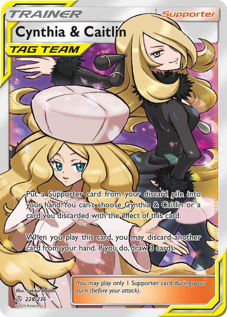 Pokémon-kaart Cynthia & Caitlin 228/236 Ultra Rare uit de set Cosmic Eclipse Imagen principal del producto