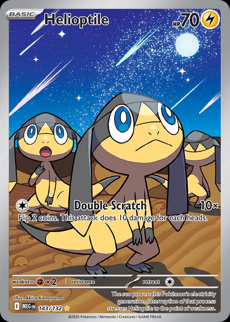 Pokémon-kaart Helioptile 143/132 Illustration Rare uit de set Mega Evolution