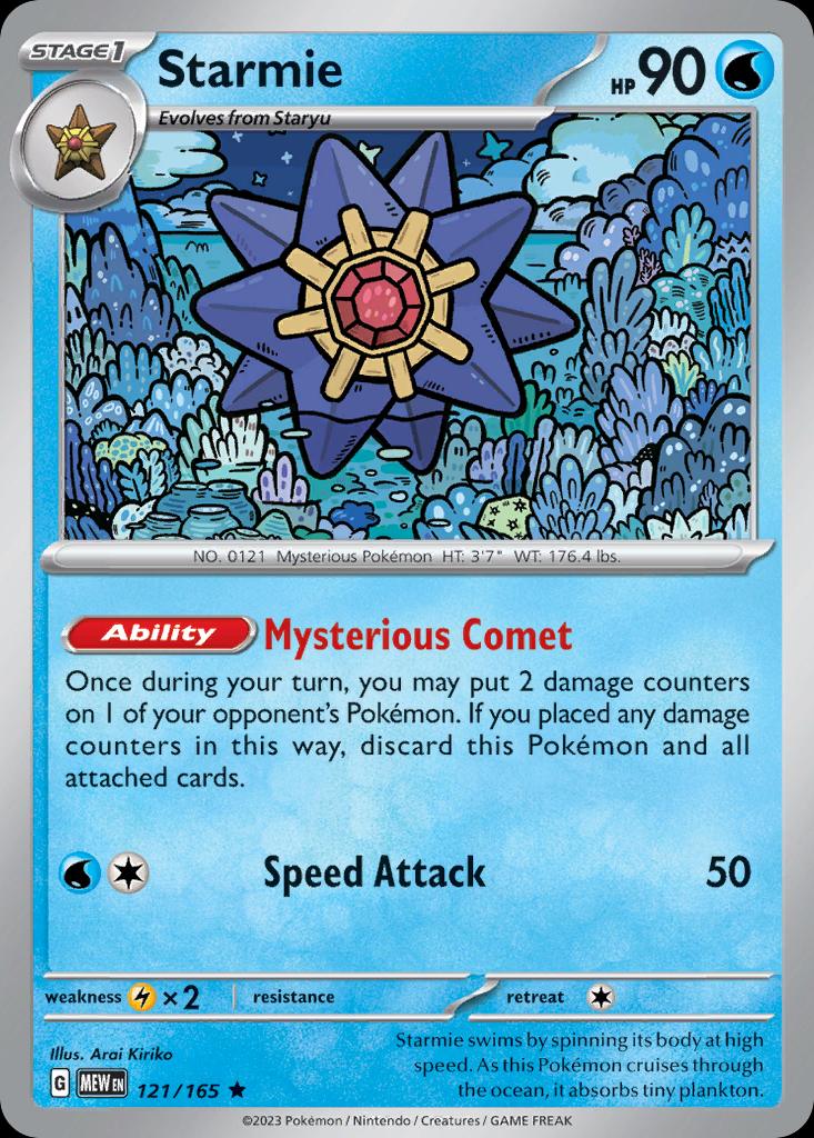 Pokémon-kaart Starmie 121/165 Rare uit de set 151 Main image
