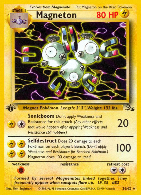 Pokémon-kaart Magneton 26/62 Rare uit de set Fossil Hoofdafbeelding