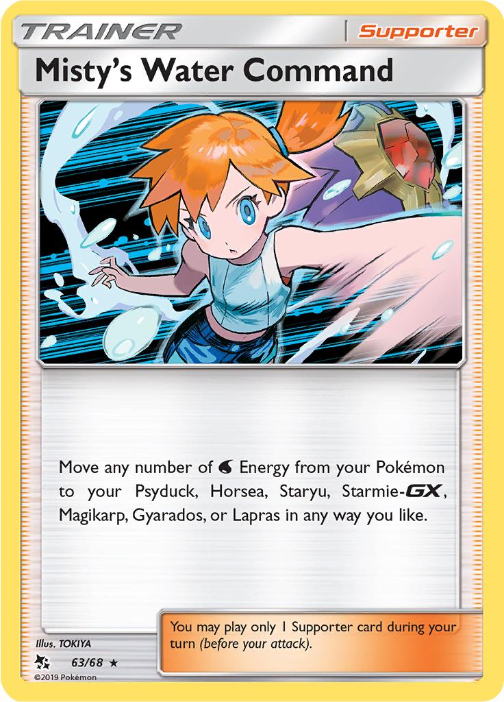 Pokémon-kaart Misty's Water Command 63/68 Holo Rare uit de set Hidden Fates
