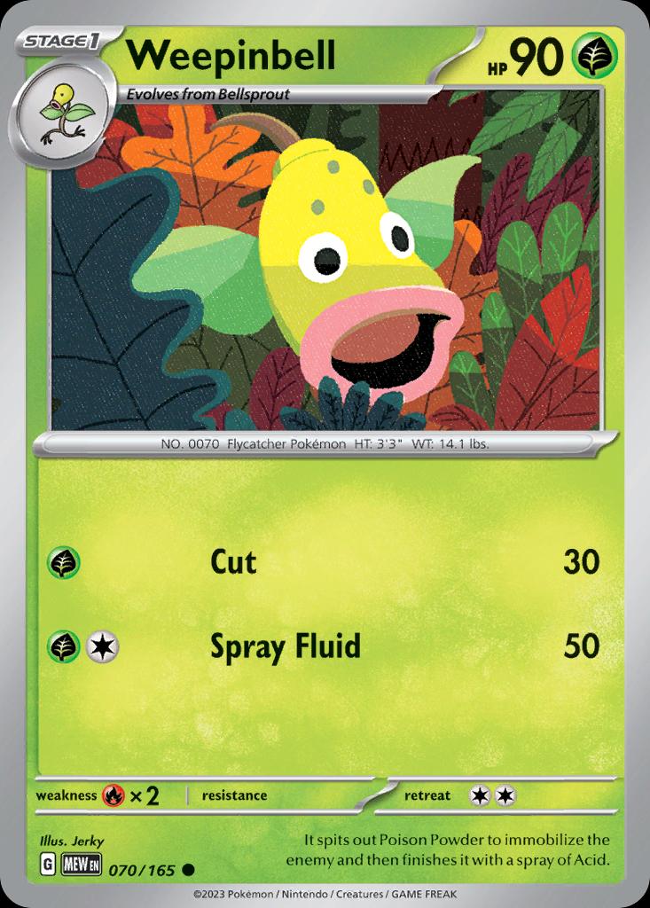 Pokémon-kaart Weepinbell 70/165 Common uit de set 151
