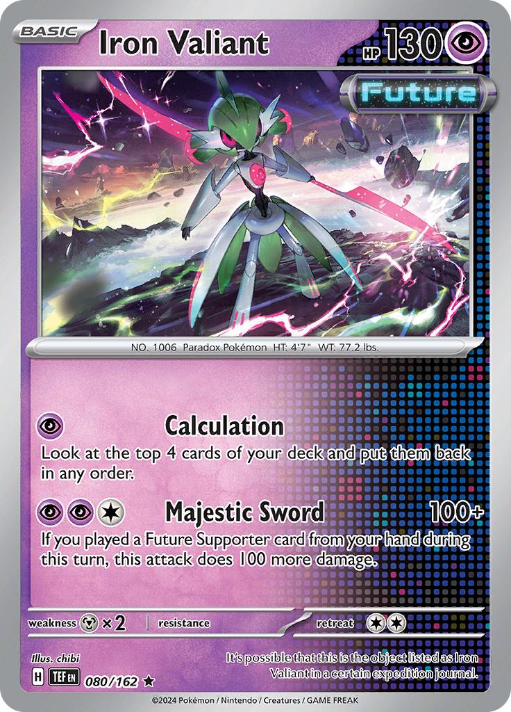 Pokémon-kaart Iron Valiant 080/162 Rare uit de set Temporal Forces Immagine principale del prodotto