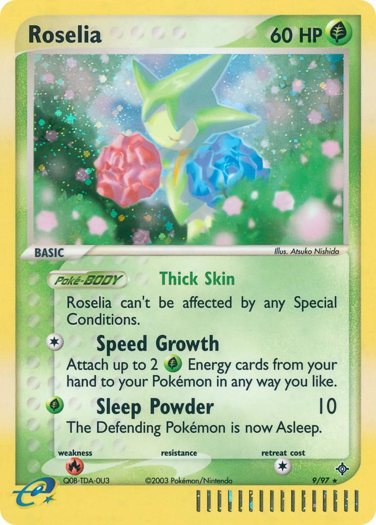 Pokémon-kaart Roselia 9/97 Holo Rare uit de set EX Dragon Image principale du produit