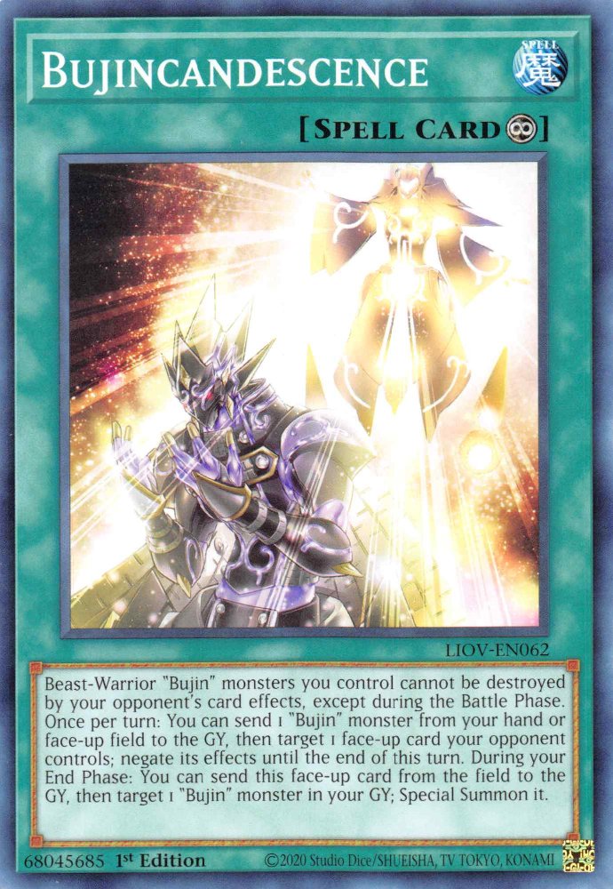 Yu-Gi-Oh!-kaart Bujincandescence LIOV-EN062 Common uit Lightning Overdrive Hoofdafbeelding