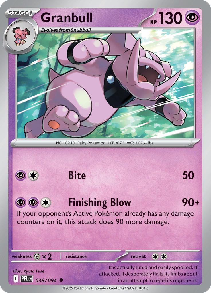 Pokémon-kaart Granbull 038/094 Uncommon uit de set Phantasmal Flames