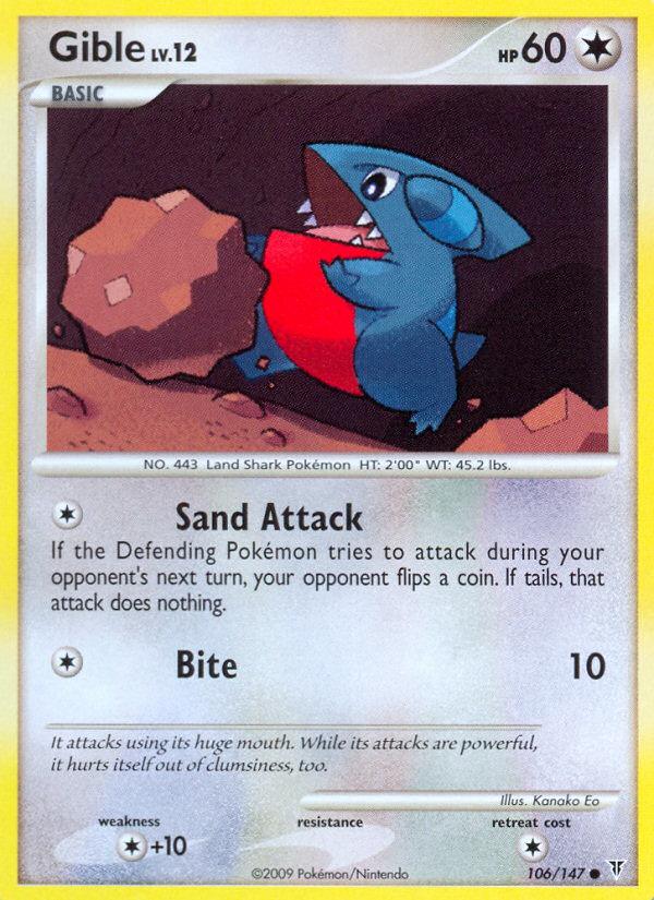 Pokémon-kaart Gible 106/147 Common uit de set Supreme Victors Image principale du produit
