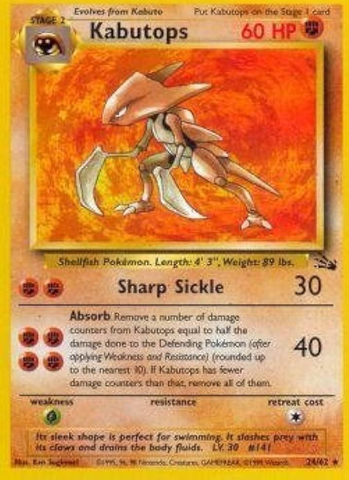 Pokémon-kaart Kabutops 24/62 Rare uit de set Fossil Main image
