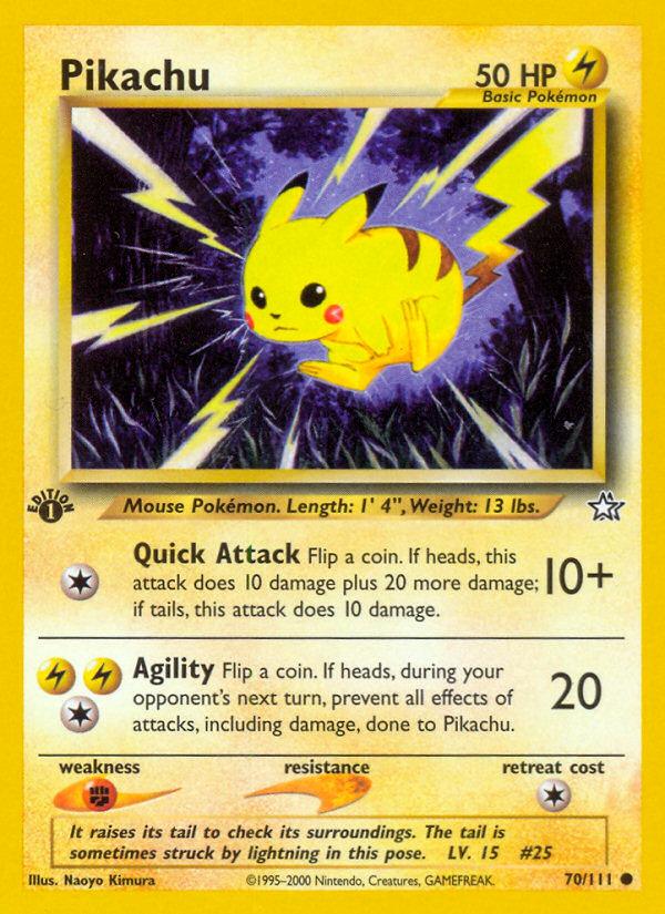 Pokémon-kaart Pikachu 70/111 Common uit de set Neo Genesis Image principale du produit
