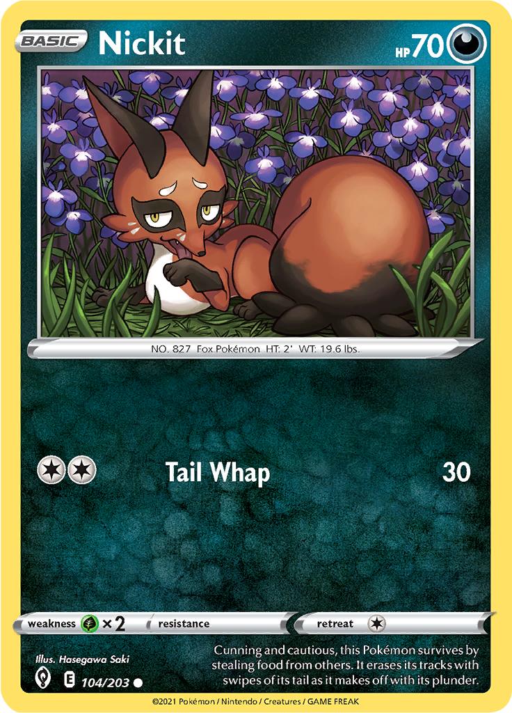 Pokémon-kaart Nickit 104/203 Common uit de set Evolving Skies Main image