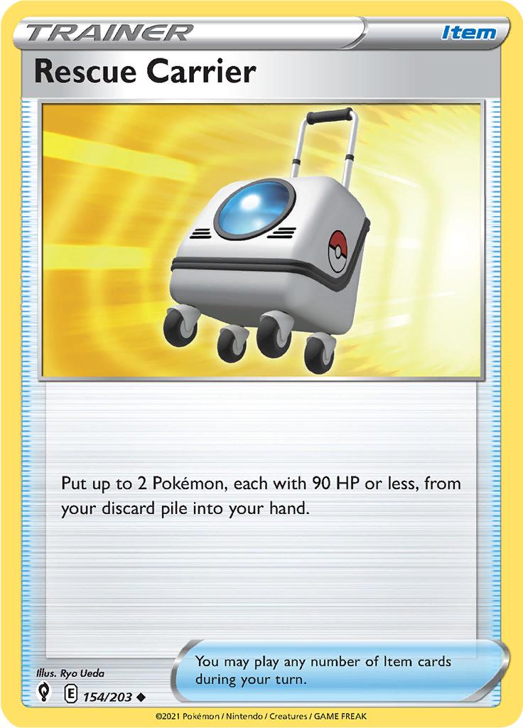 Pokémon-kaart Rescue Carrier 154/203 Uncommon uit de set Evolving Skies