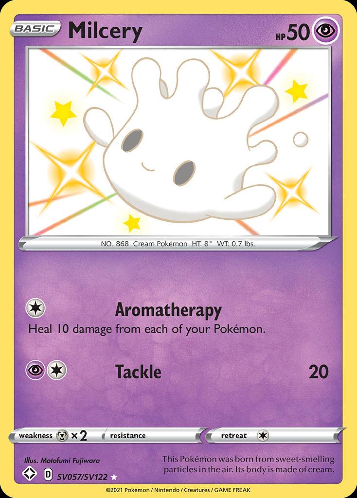 Pokémon-kaart Milcery SV57/SV122 Secret Rare uit de set Shining Fates